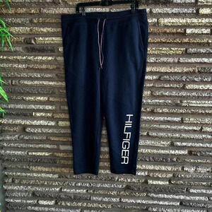 Tommy Hilfiger Men's Blue Spellout Drawstring Sweatpants Loungewear
